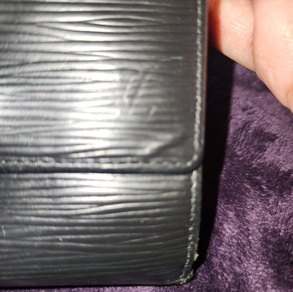 Authentic - Louis Vuitton Epi Black Coin Card Bill wallet Pocket Vintage - Picture 3 of 11